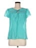 Ella Moss Teal Short Sleeve Blouse Size M - photo 1