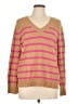 Ann Taylor LOFT Stripes Tan Pink Pullover Sweater Size L - photo 1