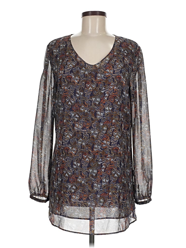 Pre-owned Cabi Long Sleeve Blouse In Gray