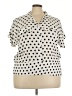 Assorted Brands 100% Rayon Polka Dots Ivory Short Sleeve Blouse Size 2X - photo 1