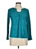 Basic Editions 100% Cotton Teal Long Sleeve Blouse Size M - photo 1