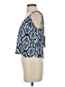 Zara Damask Blue Sleeveless Blouse Size S - photo 5