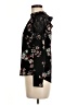 Lily White Floral Black Long Sleeve Blouse Size M - photo 5