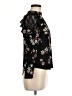 Lily White Floral Black Long Sleeve Blouse Size M - photo 4