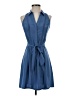 Ann Taylor 100% Polyester Blue Casual Dress Size 0 - photo 1