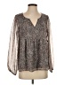 Lucky Brand Gray Long Sleeve Blouse Size S - photo 1
