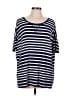 CAbi Stripes Blue 3/4 Sleeve T-Shirt Size M - photo 1