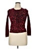 Talbots 100% Merino Wool Animal Print Red Wool Cardigan Size M (petite) - photo 1