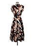 Fun2Fun 100% Polyester Print Brown Casual Dress Size S - photo 2