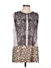 CAbi 100% Polyester Silver Tan Sleeveless Blouse Size M - photo 1