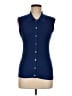 CO 100% Silk Solid Blue Cardigan Size M - photo 1