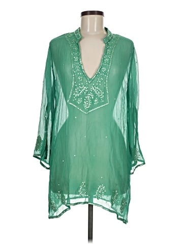 BCBGMAXAZRIA 3/4 Sleeve Silk Top (view 1)