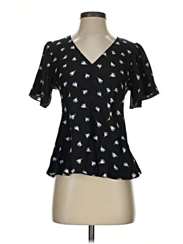 Rebecca Taylor Short Sleeve Silk Top (view 1)