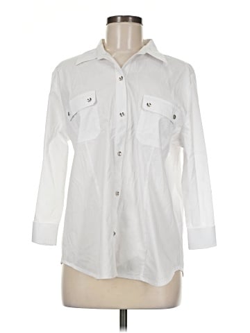 N Touch 3/4 Sleeve Button-Down Shirt (view 1)