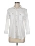 N Touch White 3/4 Sleeve Button-Down Shirt Size M - photo 1
