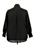 Unbranded Solid Black Long Sleeve Blouse Size XXL - photo 2