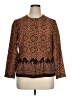 Leslie Fay 100% Polyester Brown Long Sleeve Blouse Size 14 - photo 1