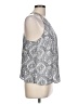 Joie 100% Silk Jacquard Blue Gray Sleeveless Silk Top Size L - photo 4