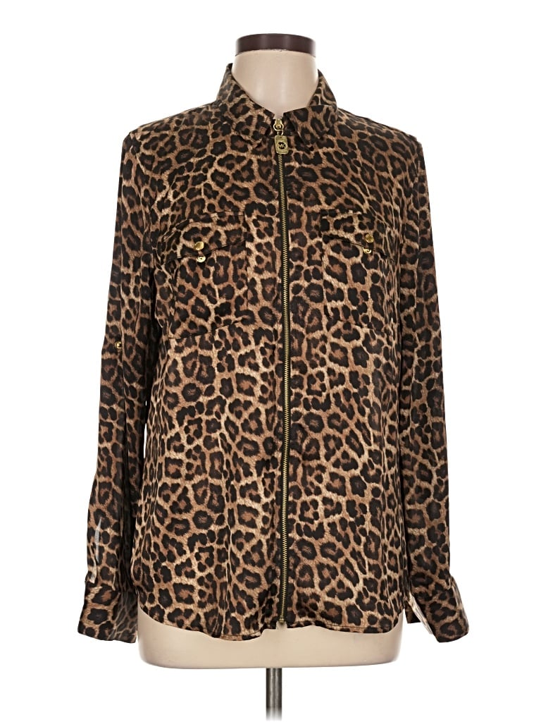 Pre-owned Michael Michael Kors Long Sleeve Blouse In Brown
