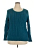 St. John's Bay Chevron-herringbone Teal Pullover Sweater Size 3X - photo 1