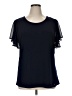 Calvin Klein 100% Polyester Black Short Sleeve Top Size XL - photo 1