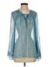 Aratta Silent Journey Stripes Blue Long Sleeve Blouse Size S - photo 1