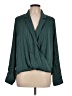 Modern Works 100% Polyester Green Long Sleeve Blouse Size L - photo 1