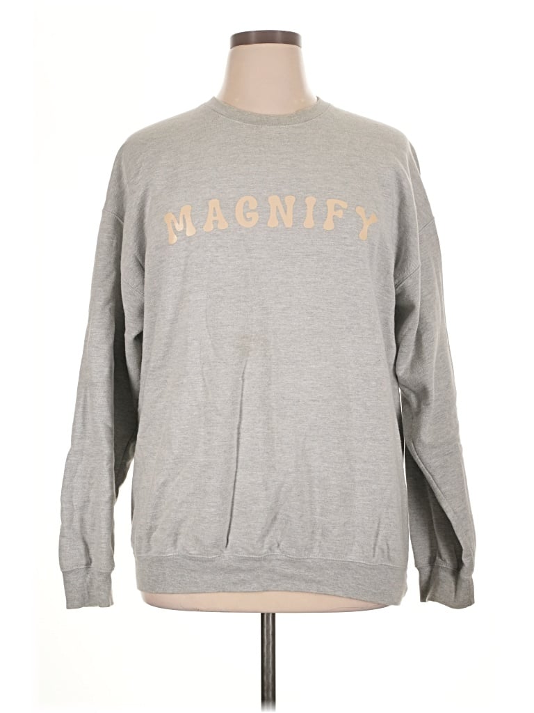 Pre-owned Gildan Sweatshirt In Silver