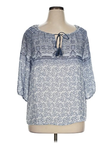 Como Blu 3/4 Sleeve Blouse (view 1)