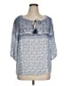 Como Blu 100% Rayon Blue 3/4 Sleeve Blouse Size XL - photo 1