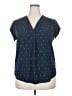 Fun2Fun 100% Polyester Polka Dots Blue Short Sleeve Blouse Size XXL - photo 1