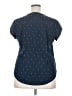 Fun2Fun 100% Polyester Polka Dots Blue Short Sleeve Blouse Size XXL - photo 2