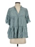 The Impeccable Pig Teal Short Sleeve Blouse Size S - photo 1