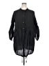 Torrid 100% Cotton Black 3/4 Sleeve Button-Down Shirt Size 2X Plus (2) - photo 1