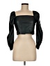 7 For All Mankind 100% Polyurethane Black 3/4 Sleeve Blouse Size M - photo 1