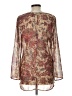 One World 100% Polyester Brown Long Sleeve Blouse Size L - photo 2