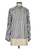 Ann Taylor 100% Polyester Houndstooth Silver Long Sleeve Blouse Size XS - photo 1