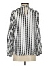 Ann Taylor 100% Polyester Houndstooth Silver Long Sleeve Blouse Size XS - photo 2