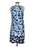 Eliza J Print Blue Casual Dress Size 8 - photo 2