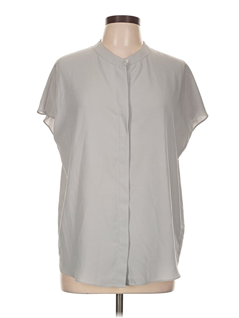 Pre-owned Pure Navy Short Sleeve Blouse In Gray