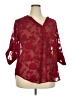 Torrid 100% Polyester Burgundy 3/4 Sleeve Blouse Size 2X Plus (2) - photo 1