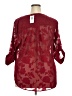 Torrid 100% Polyester Burgundy 3/4 Sleeve Blouse Size 2X Plus (2) - photo 2