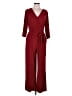 NY Collection Solid Burgundy Jumpsuit Size L (petite) - photo 1