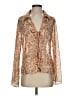 Addie 100% Polyester Paisley Gold Long Sleeve Blouse Size S - photo 1