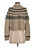 J.Crew Chevron-herringbone Tan Turtleneck Sweater Size XXS - photo 2