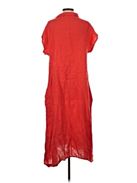lungo l arno linen dress Lungo L'arno Linen Dress Made In Italy Pink Pockets Size Small Rosette Applique