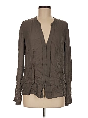 Vince. Long Sleeve Silk Top (view 1)