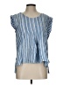 Lands' End 100% Linen Blue Short Sleeve Top Size 12 (petite) - photo 1