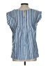 Lands' End 100% Linen Blue Short Sleeve Top Size 12 (petite) - photo 2