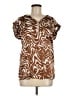 Ellen Tracy 100% Polyester Brown Short Sleeve Blouse Size M - photo 1
